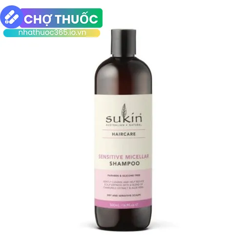 Dầu gội Sukin Sensitive Micellar (nhãn hồng)