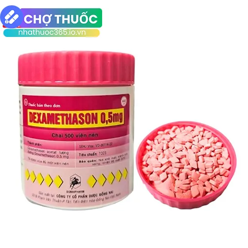 Dexamethason 0,5mg Donaipharm (chai 500 viên)