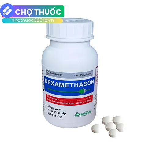 Dexamethason 0,5mg Vacopharm (Chai 500 viên)