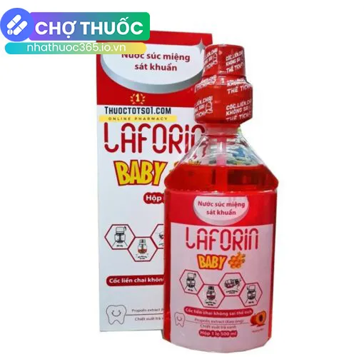 Nước súc miệng sát khuẩn Laforin Baby hương đào