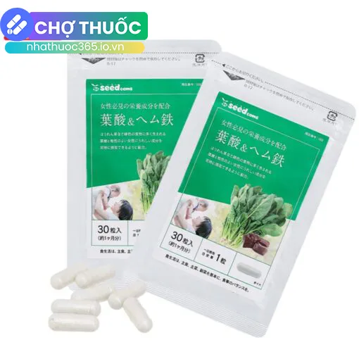 Seedcoms Viên uống Acid Folic & Sắt