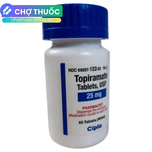 Topiramate 25mg Cipla (60 viên)